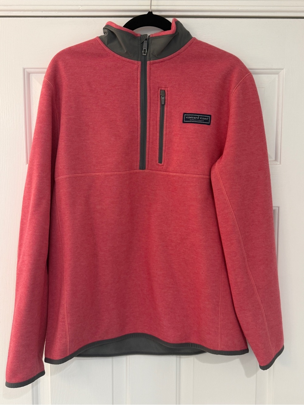 Vineyard Vines Mountain Sweater Fleece 1/4 Zip Coral Medium